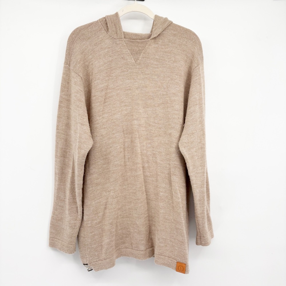 Paka Unisex Soft Cozy Royal Alpaca Blend Handmade The Hoodie Pebble Tan Size XL